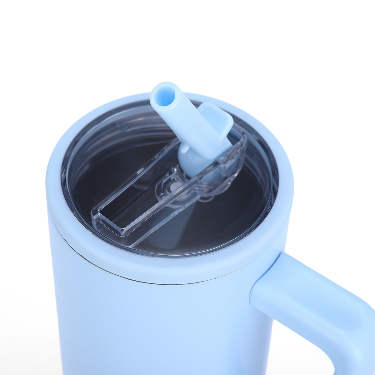 Insulated Stainless Steel Tumbler with Straw and Carry Handle - Image 2