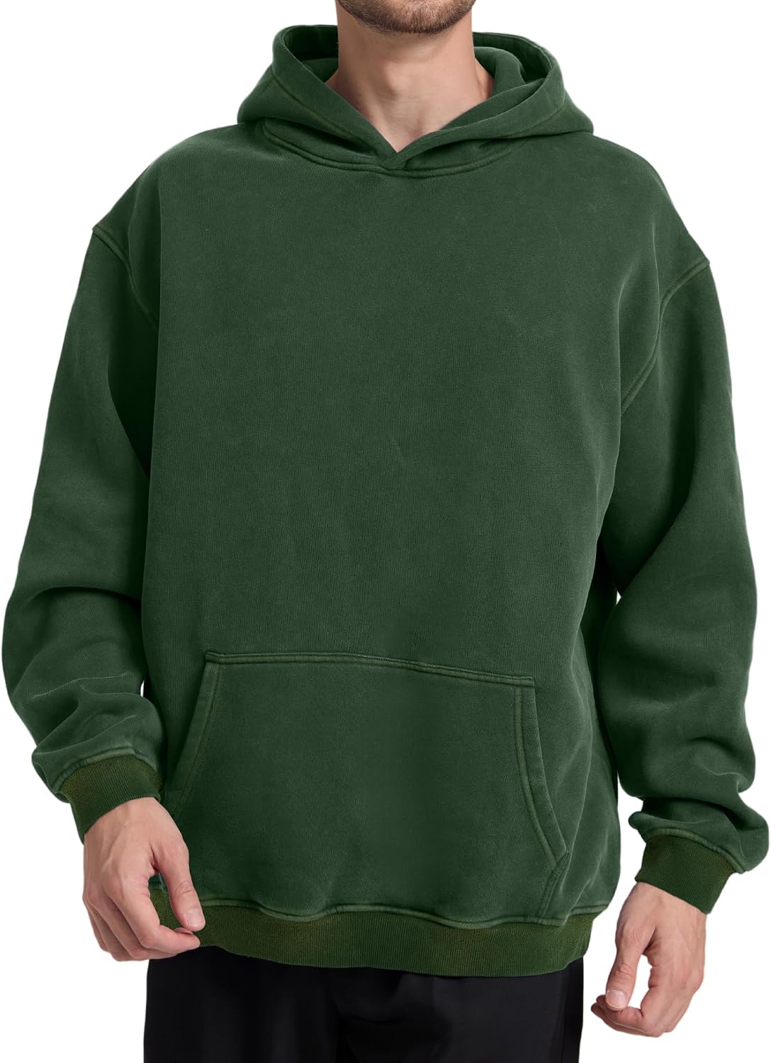 Men Acid Wash Super Soft Oversized Pullover Hoodie - Image 2