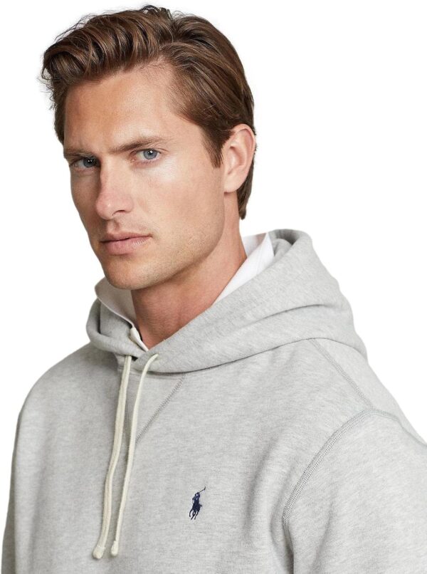 Classic Fleece Drawstring Hoodie Kangaroo Pocket Ribbed Cuffs