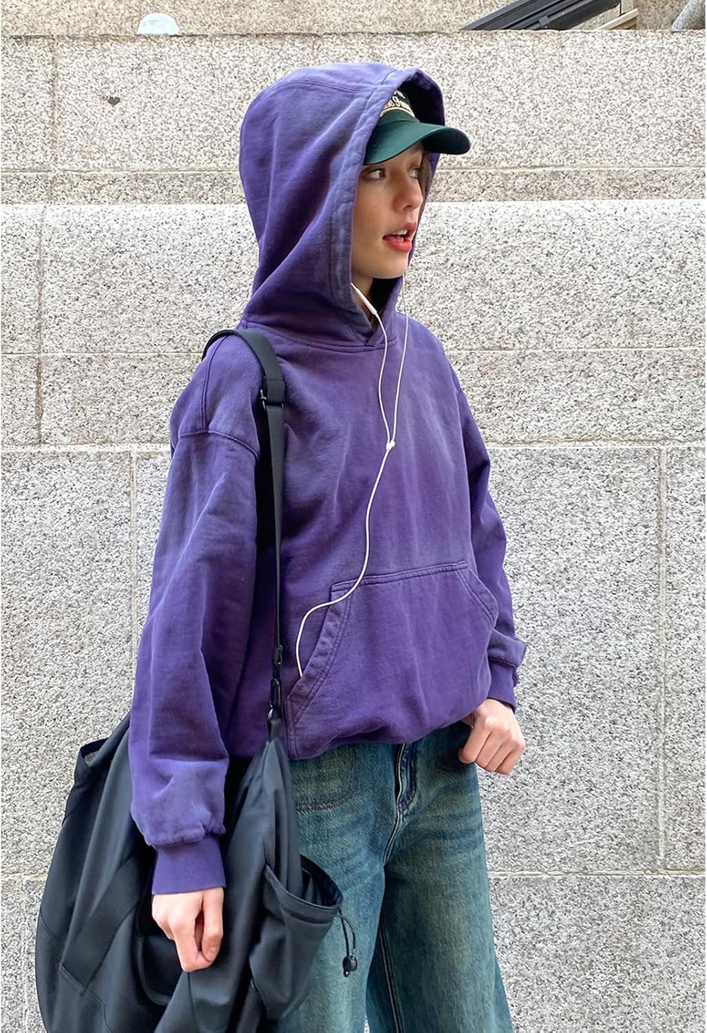 Oversized Acid Wash Vintage Cotton Pullover Hoodie - Image 4