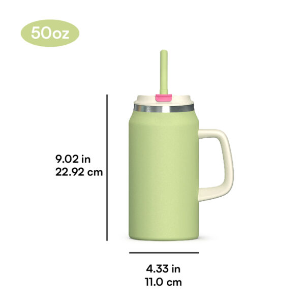 Insulated Stainless Steel Tumbler Jug with Handle and 2-in-1 Lid