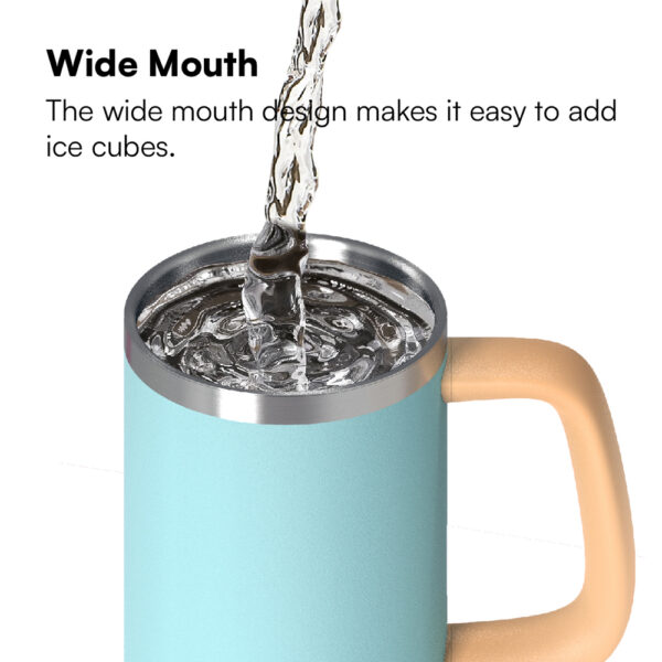 Insulated Stainless Steel Tumbler Jug with Handle and 2-in-1 Lid
