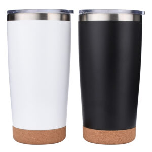 Insulated Tumbler with Cork Bottom and Slide Lid - Image 4