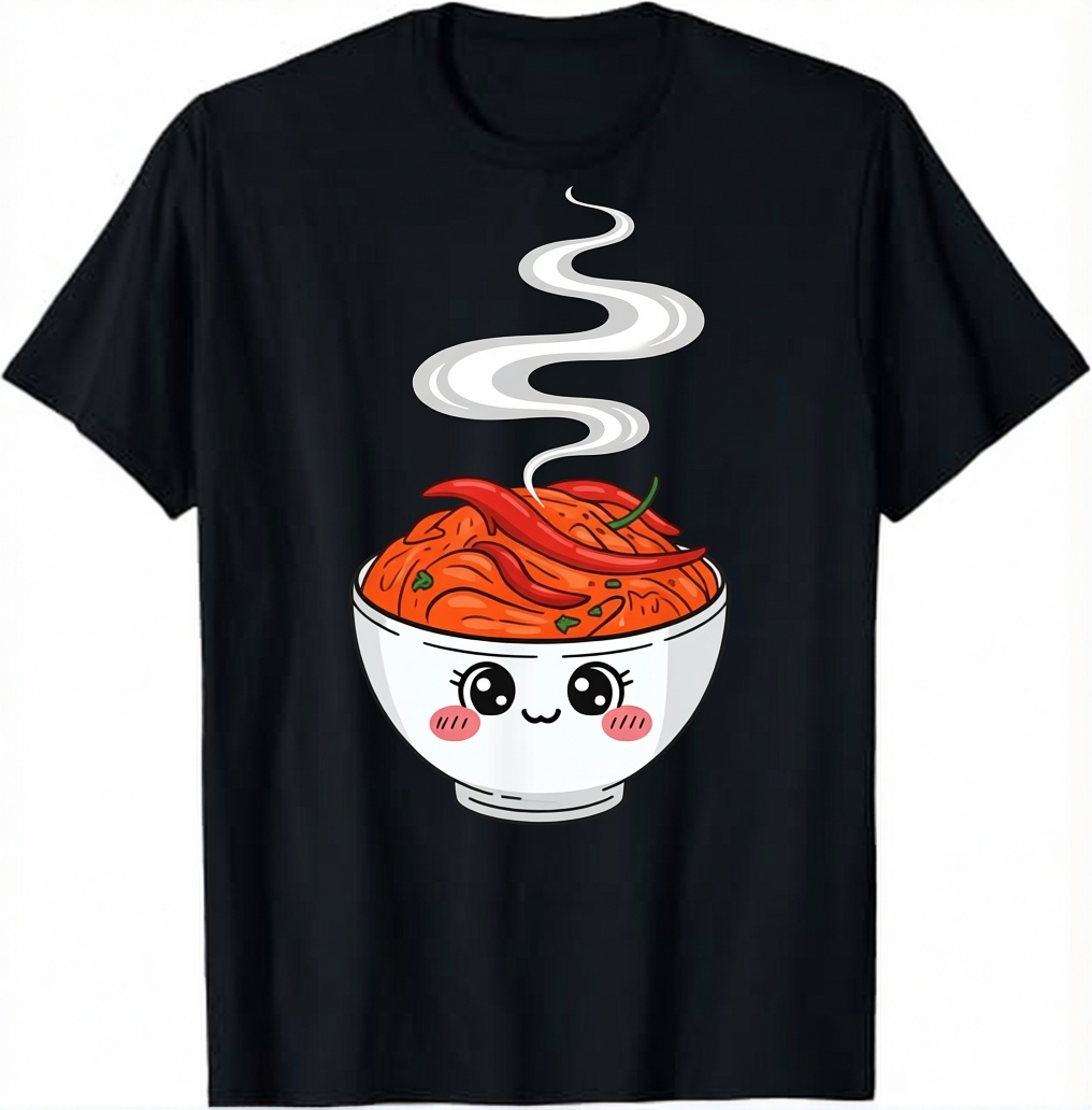 Kawaii Kimchi Bowl T-Shirt - Image 1